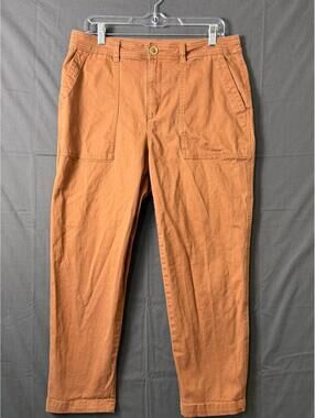 A New Day Women’s Pants Size 12 Tan Stretch Utility Pocket Straight Leg Casual